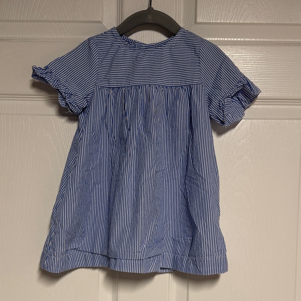 Blue Striped Short Sleeve Dress/Blouse